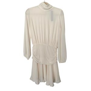 NWT Krista XS Cream Mock Neck Long Sleeve Mini Dress